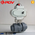 on off 2 way union connection UPVC electric ball valve